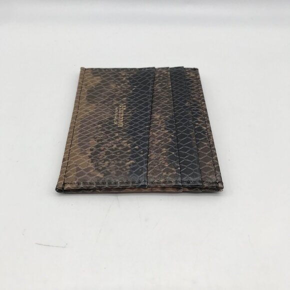 Hammit Brown Snakeskin Embossed Leather Card Holder - Picture 3 of 10